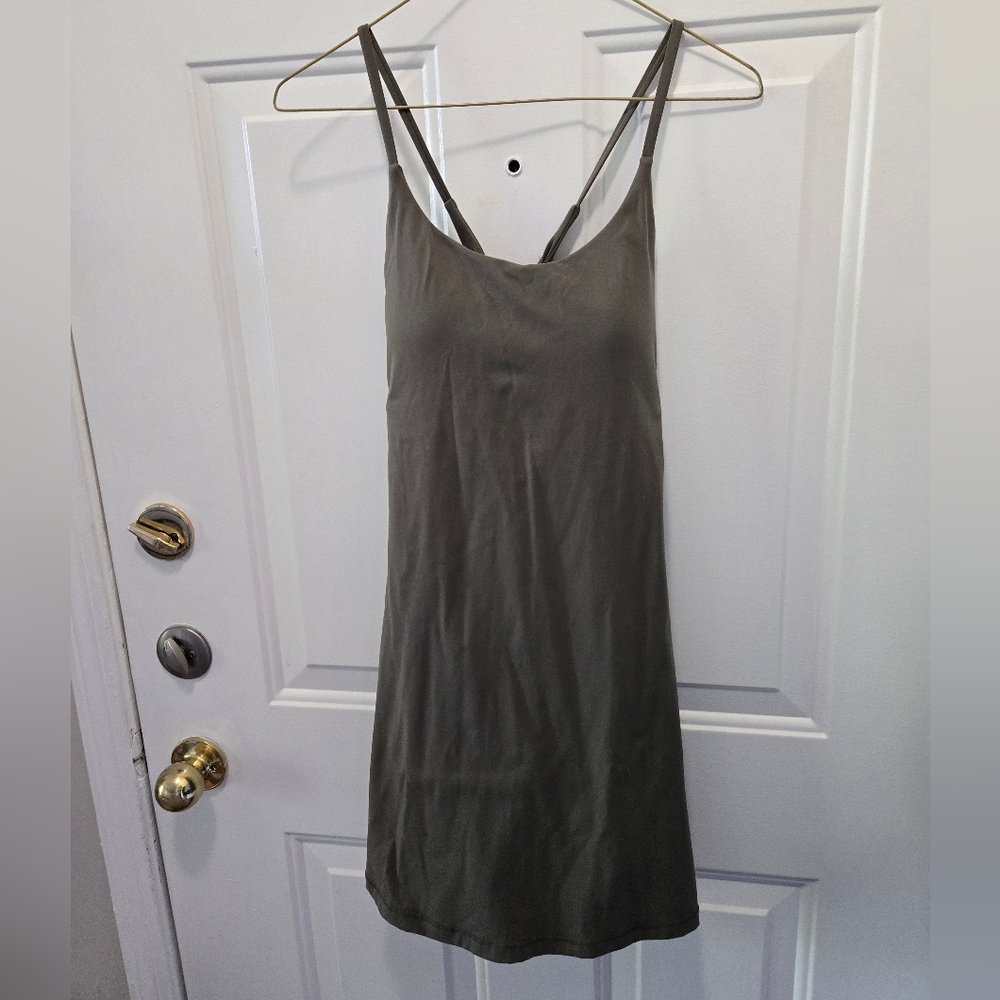 Green Halara Backless Active Dress